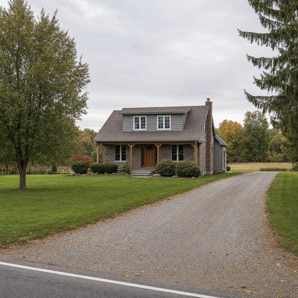 A calm single-family home exterior on a quiet Denver street, representing the household size and daily water use that decides how often a septic tank needs pumping